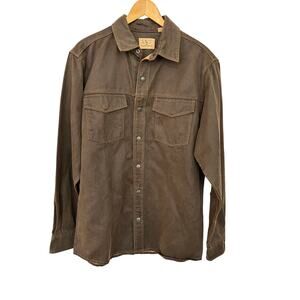 Red Head Ranch Willow Brook Brown Suede Western Snap Shirt Jacket Men's Medium